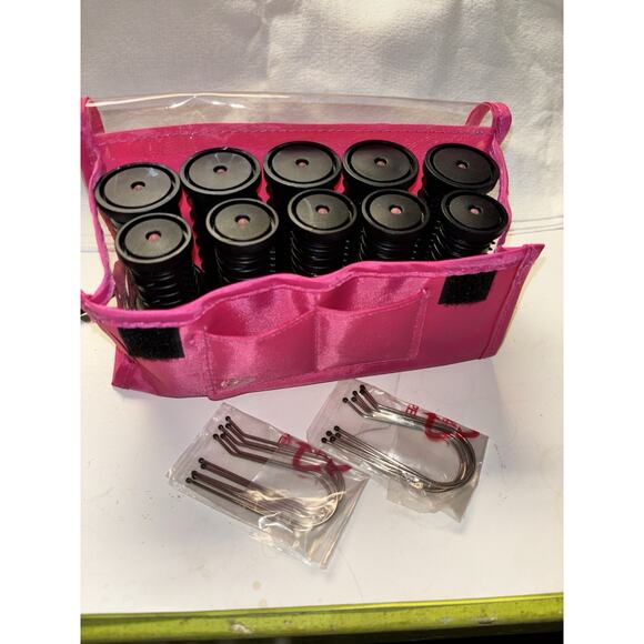 Revlon Travel Tourmaline Ionic Hair Hot Rollers Curlers Pink Storage Pouch EUC - Picture 10 of 10